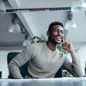 img of a man on the phone