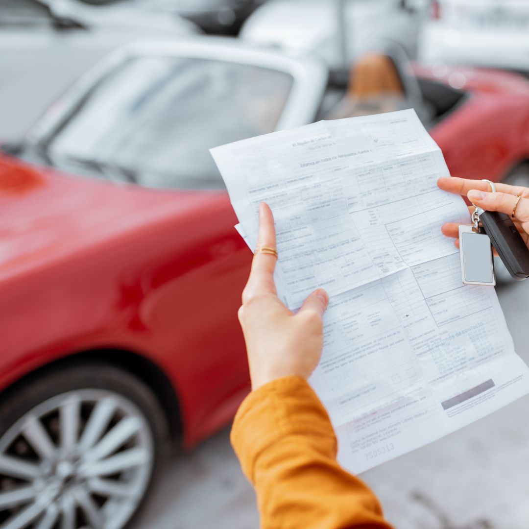 Looking at new car documents