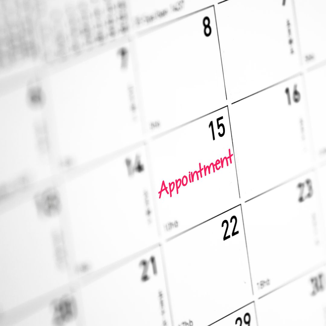 Appointment marked on calendar
