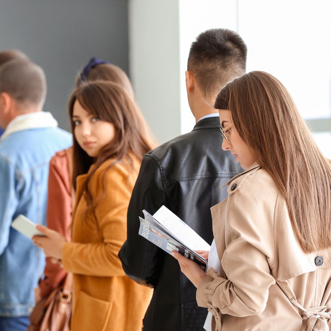 people waiting in line