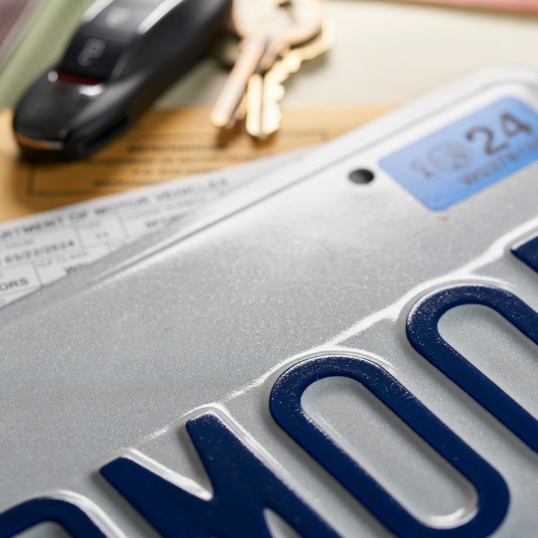 Car license plate. 