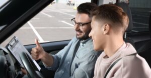 photo of behind the wheel test